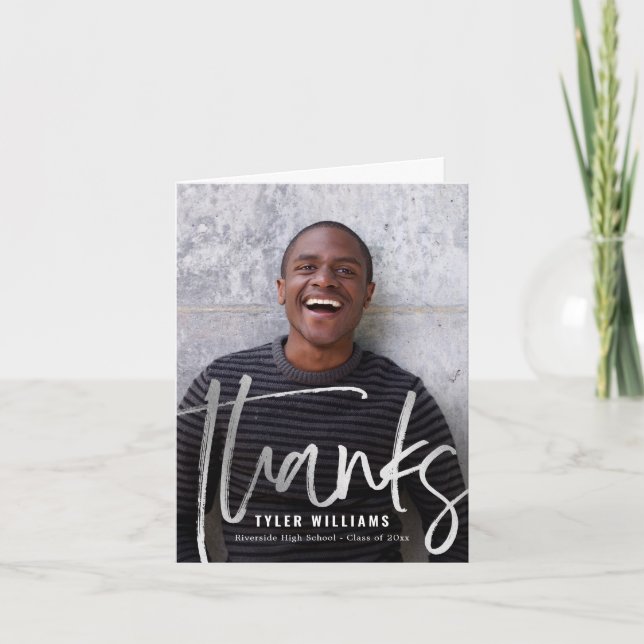 Tarjeta De Agradecimiento De Graduación Moderna (Anverso)