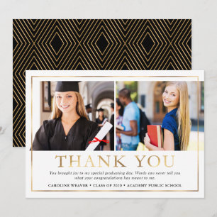 Tarjeta de agradecimiento de graduación moderna co