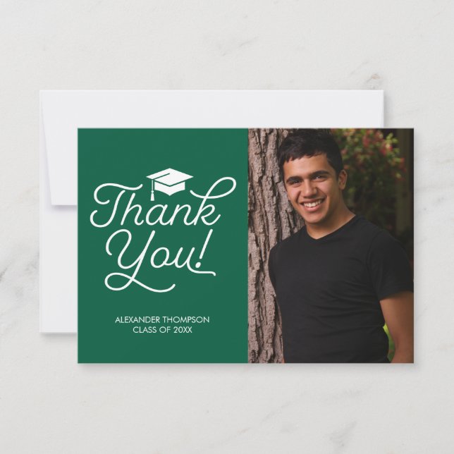 Tarjeta de agradecimiento de graduación - simple,  (Anverso)