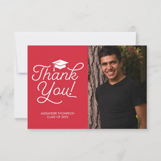 Tarjeta de agradecimiento de graduación - simple,  (Anverso)