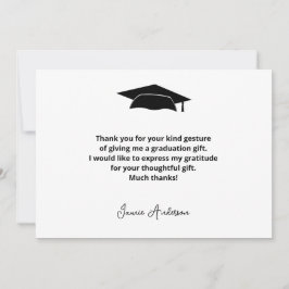 Tarjeta de agradecimiento de graduación simple mod
