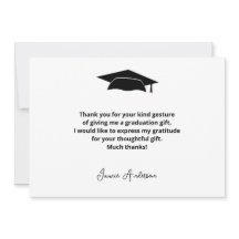 Tarjeta de agradecimiento de graduación simple mod
