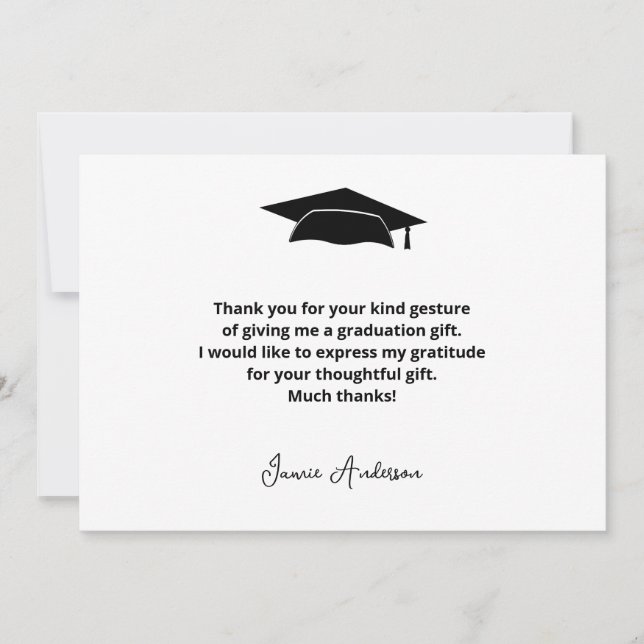 Tarjeta de agradecimiento de graduación simple mod (Anverso)