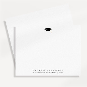 Tarjeta de agradecimiento de graduación simple y e
