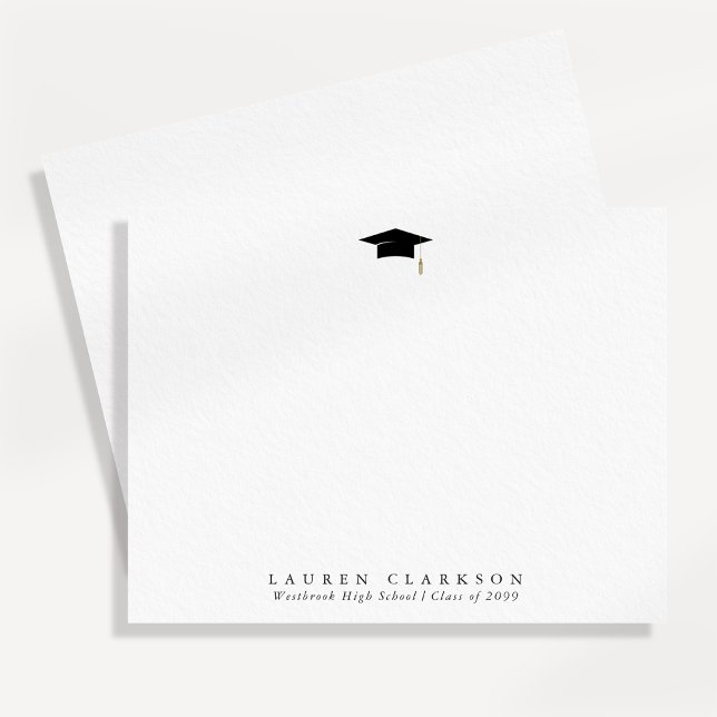Tarjeta de agradecimiento de graduación simple y e (Subido por el creador)