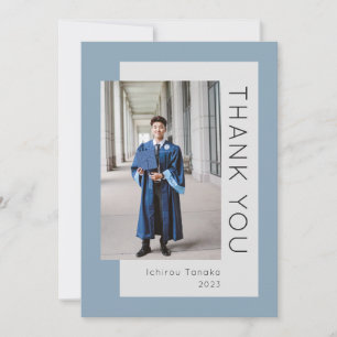 Tarjeta de agradecimiento de Graduate Photo Blue 2