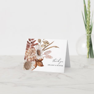 Tarjeta de agradecimiento de gran ramo floral rúst
