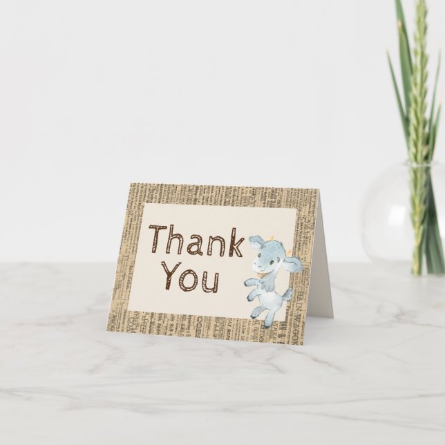 Tarjeta de agradecimiento de granja de cabras (Anverso)