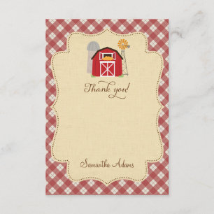 Tarjeta de agradecimiento de granja rústica