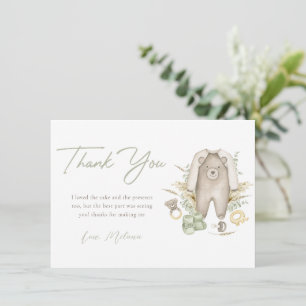 Tarjeta de agradecimiento de Green Boy Boho Baby S