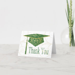Tarjeta de agradecimiento de Green & Gold Floral C