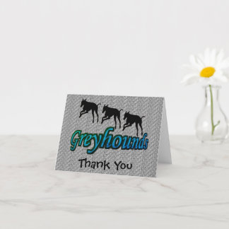 Tarjeta de agradecimiento de Greyhounds en ejecuci