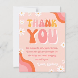 Tarjeta de agradecimiento de Groovy Baby Shower