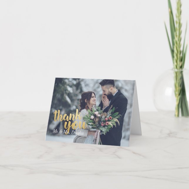 Tarjeta de agradecimiento de guión de oro personal (Anverso)