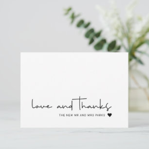 Tarjeta de agradecimiento de guión informal Chic L