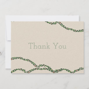 Tarjeta de agradecimiento de guirnalda de Navidad