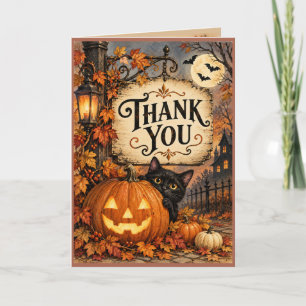 Tarjeta de agradecimiento de Halloween calabaza ga