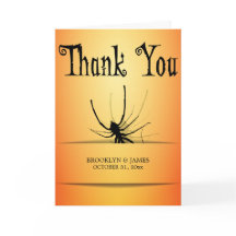 Tarjeta de agradecimiento de Halloween con araña n