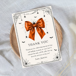 Tarjeta de agradecimiento de Halloween con lazo na