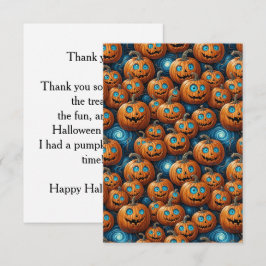 Tarjeta de agradecimiento de Halloween de calabaza