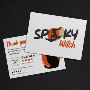Tarjeta de agradecimiento de Halloween de gato neg