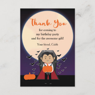 Tarjeta de agradecimiento de Halloween del pequeño
