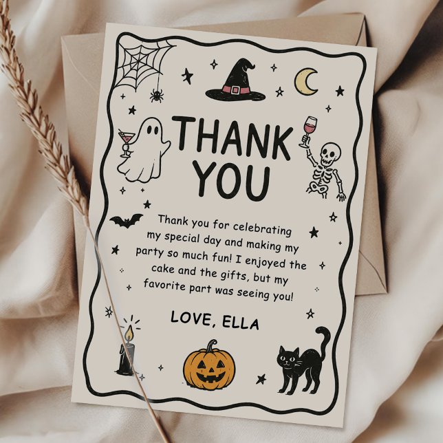 Tarjeta de agradecimiento de Halloween dibujada a  (Subido por el creador)