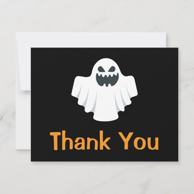 Tarjeta de agradecimiento de Halloween Fantasma Es (Anverso)
