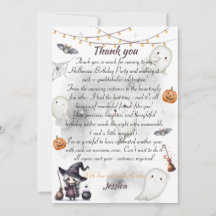 Tarjeta de agradecimiento de Halloween 'Happy Boo'