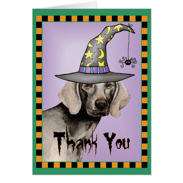 Tarjeta de agradecimiento de Halloween Weimaraner (Frente)