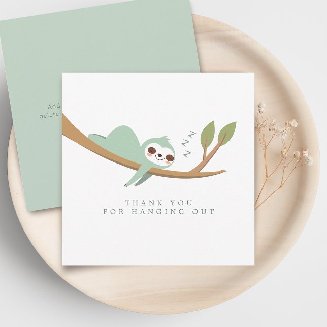 Tarjeta de agradecimiento de Happy Sloth (Happy Sloth Thank You Card)