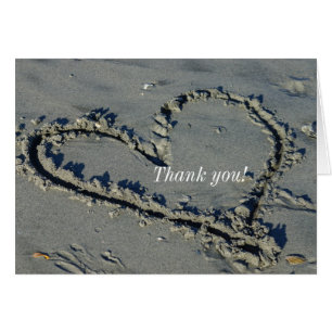 Tarjeta de agradecimiento de Heart In The Sand