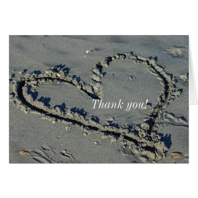 Tarjeta de agradecimiento de Heart In The Sand (Anverso (Horizontal))