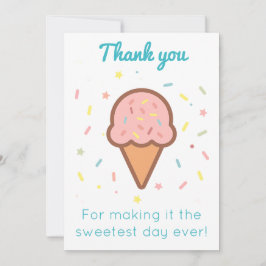 Tarjeta de agradecimiento de helado dulce