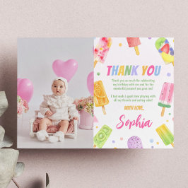 Tarjeta de agradecimiento de helado Popsicle Fiest