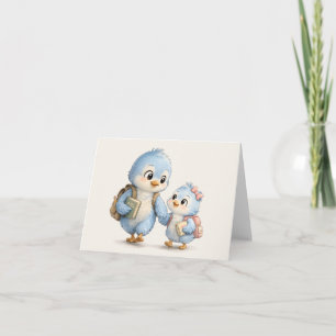 Tarjeta de agradecimiento de hermanos de pajarito