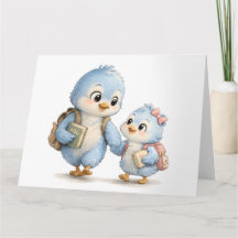 Tarjeta de agradecimiento de hermanos de pajaritos