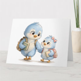 Tarjeta de agradecimiento de hermanos de pajaritos