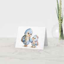 Tarjeta de agradecimiento de hermanos de pájaro az