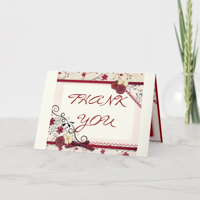 Tarjeta de agradecimiento de hermosas expresiones (Anverso)