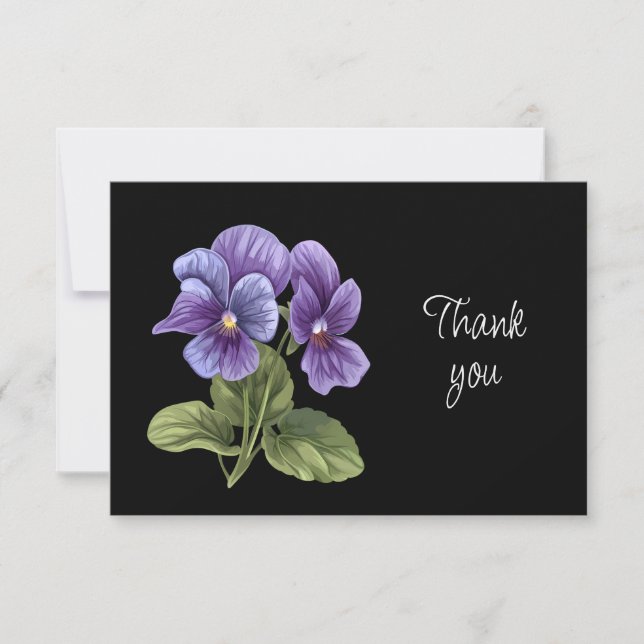 Tarjeta de agradecimiento de hermosas flores de vi (Anverso)
