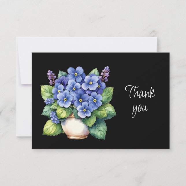 Tarjeta de agradecimiento de hermosas flores de vi (Anverso)