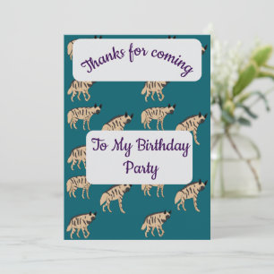 Tarjeta de agradecimiento de hienas rayadas