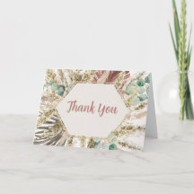 Tarjeta de agradecimiento de hierba de Pampas Boho