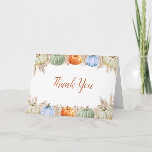 Tarjeta de agradecimiento de hierba de Pampas Boho (Anverso)