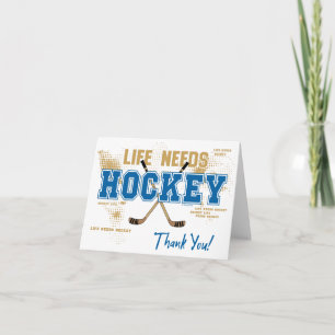 Tarjeta de agradecimiento de hockey - Hockey sobre