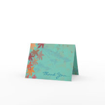 Tarjeta de agradecimiento de hojas que caen de oto