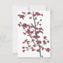 Tarjeta de agradecimiento de hojas rojas