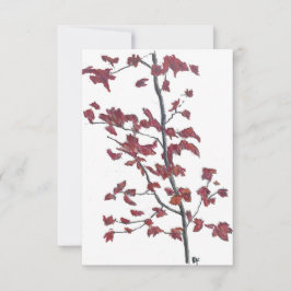 Tarjeta de agradecimiento de hojas rojas