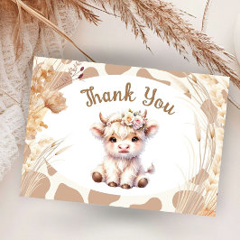 Tarjeta de agradecimiento de Holy Cow Baby Shower 